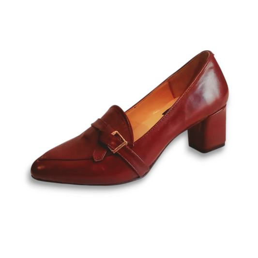 Ladies leather court shoe design LS63