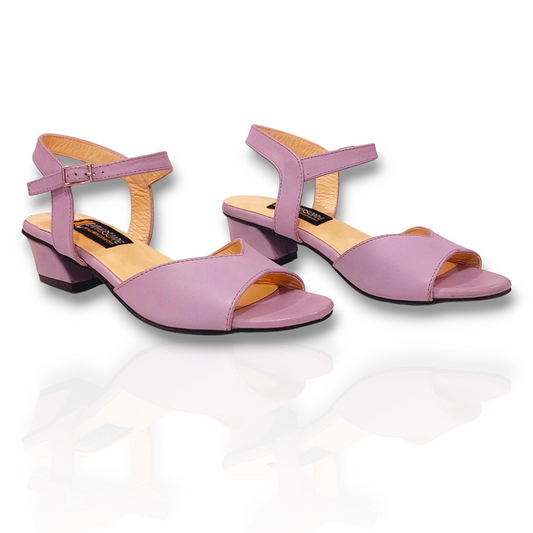 Ladies leather heeled Sandal LS79