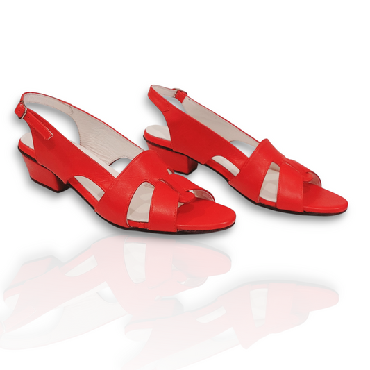 Ladies leather heeled Sandal LS71