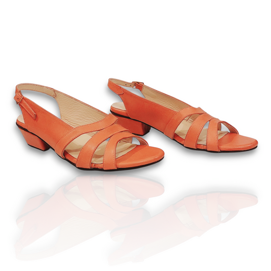 Ladies leather heeled Sandal LS67