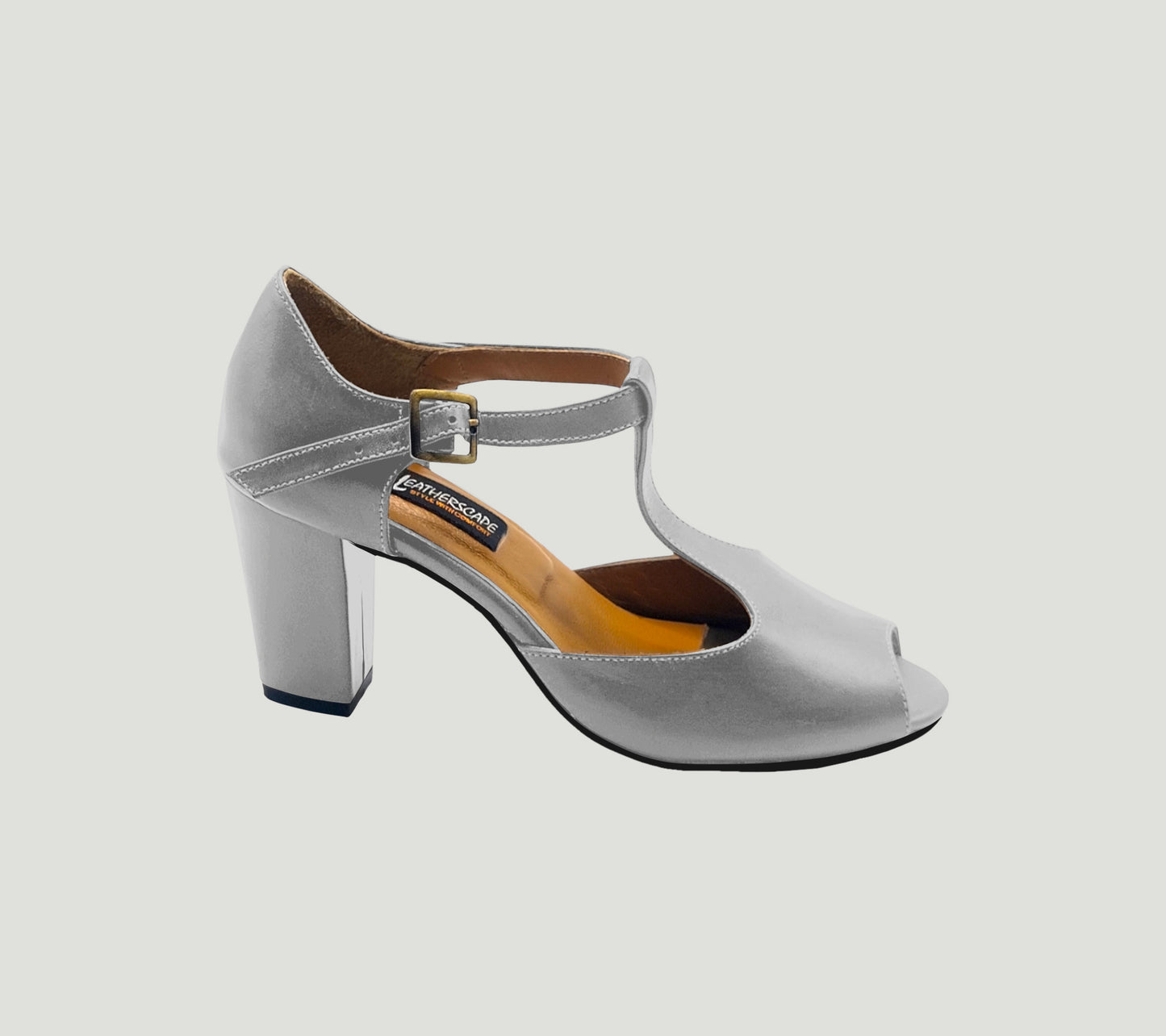 Ladies leather heeled sandal LS03