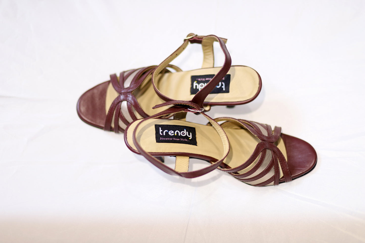 Leather Heeled Sandal Design ZA010