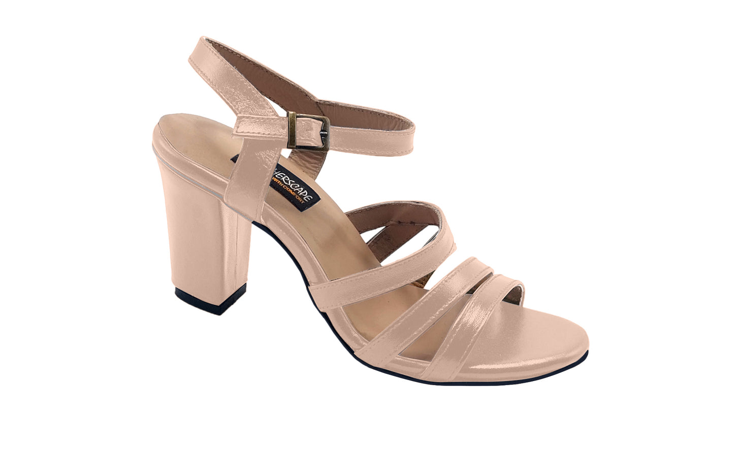 Ladies leather heeled sandal LS22