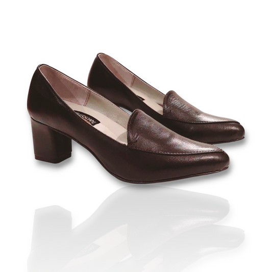 Ladies leather court shoe design LS42