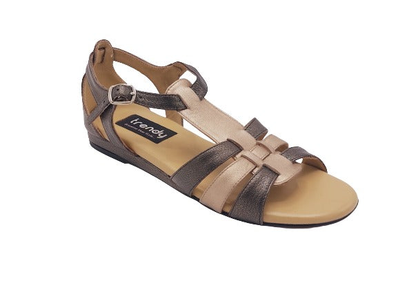 Leather Flat Sandal Design ZA003