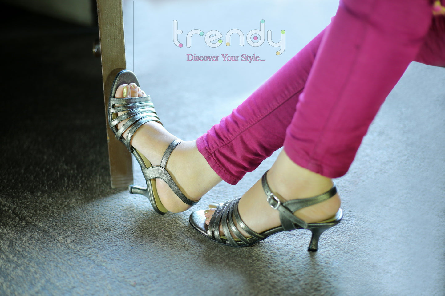 Leather Heeled Sandal Design ZA009